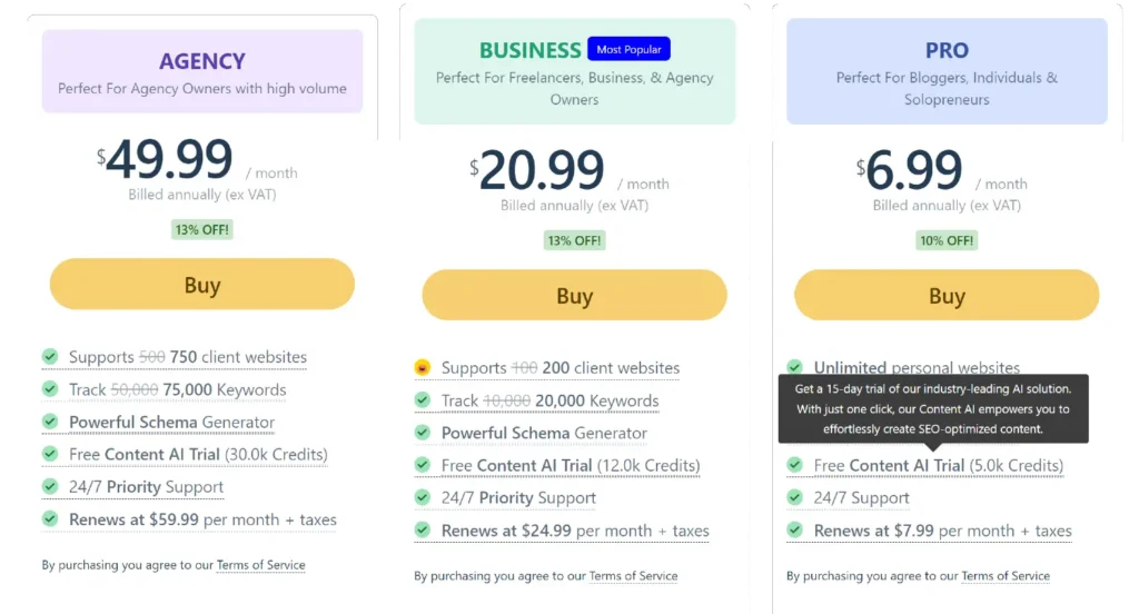 Rank Math Pricing