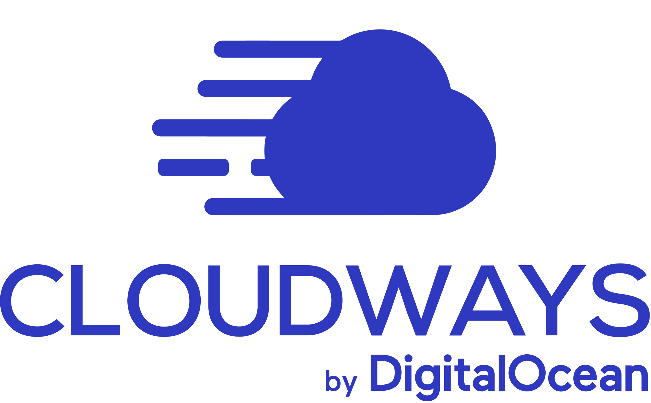 Blue cloud logo with text